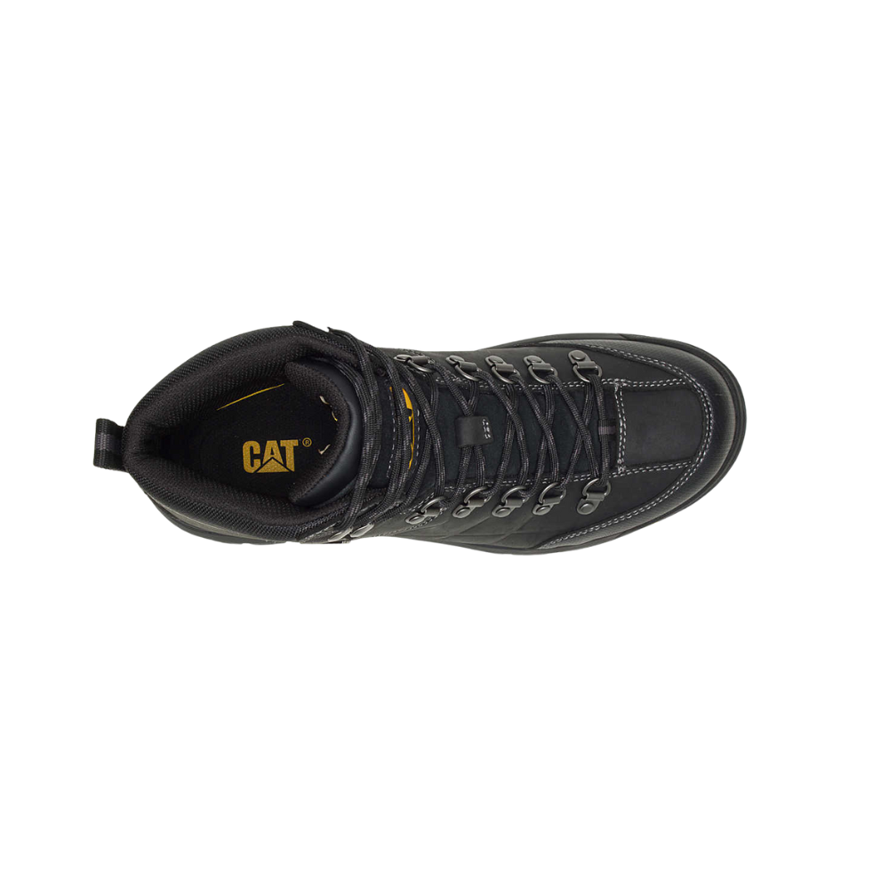 Caterpillar Men's Full Grain Leather Work Boot, Threshold Waterproof Work Boot, Black