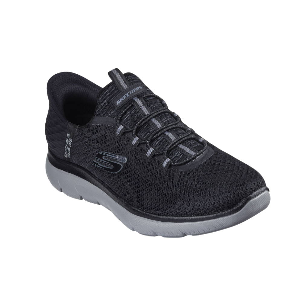 Skechers Men's Summits High Range Hands Free Slip-in Work Shoe, Black/Charcoal, Wide