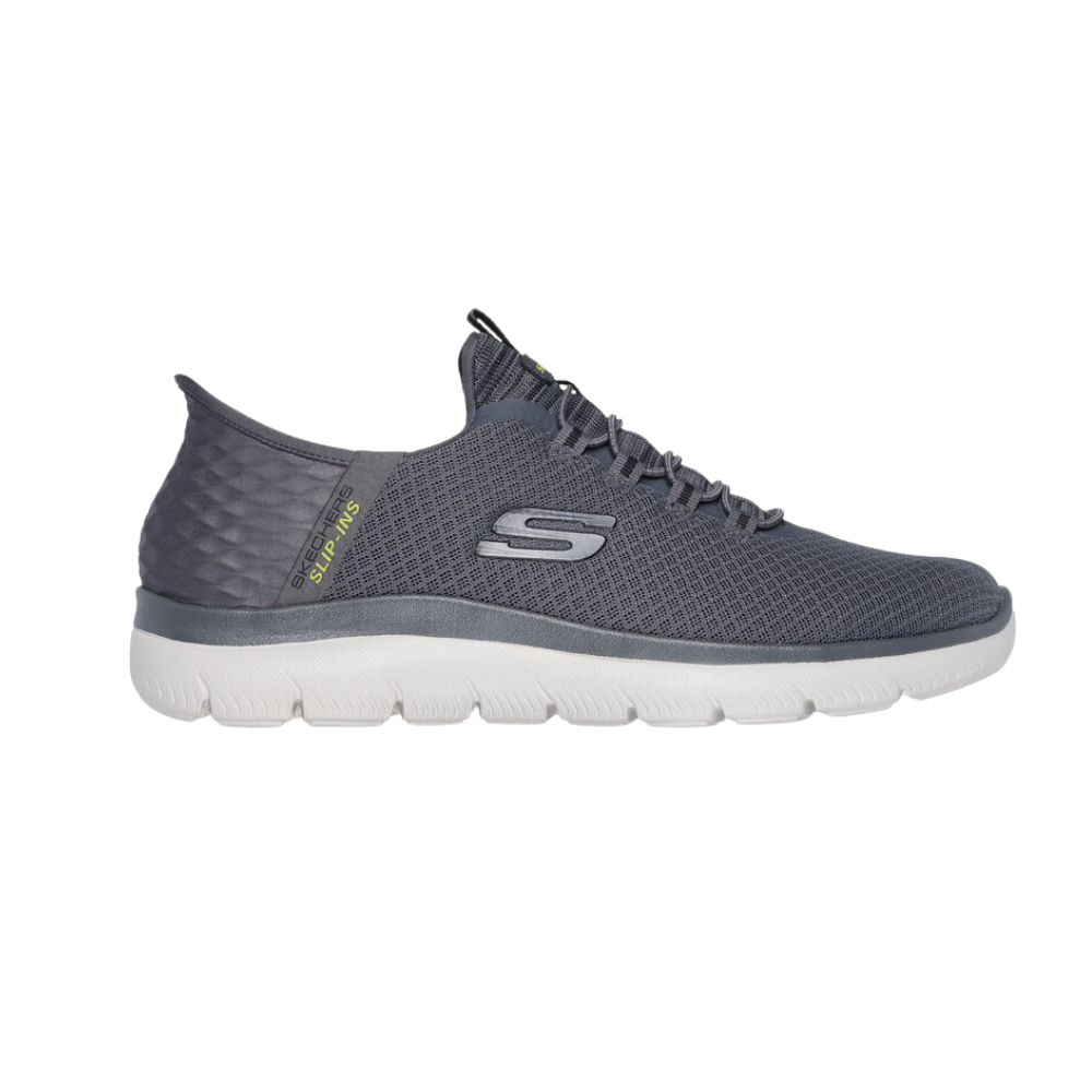 Skechers Men's Summits High Range Hands Free Slip-in Work Shoe, Charcoal, Medium