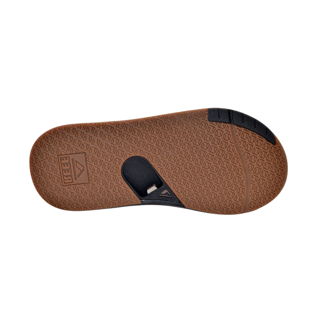 Reef Men's Arch Support Fanning Bottle Opener Shock Absorption Sandal, Black