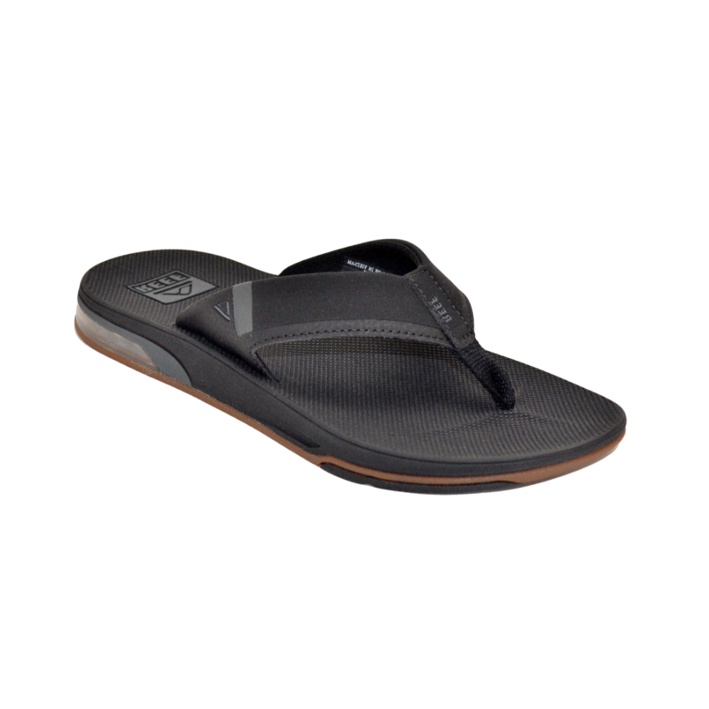 Reef Men's Arch Support Fanning Bottle Opener Shock Absorption Sandal, Black