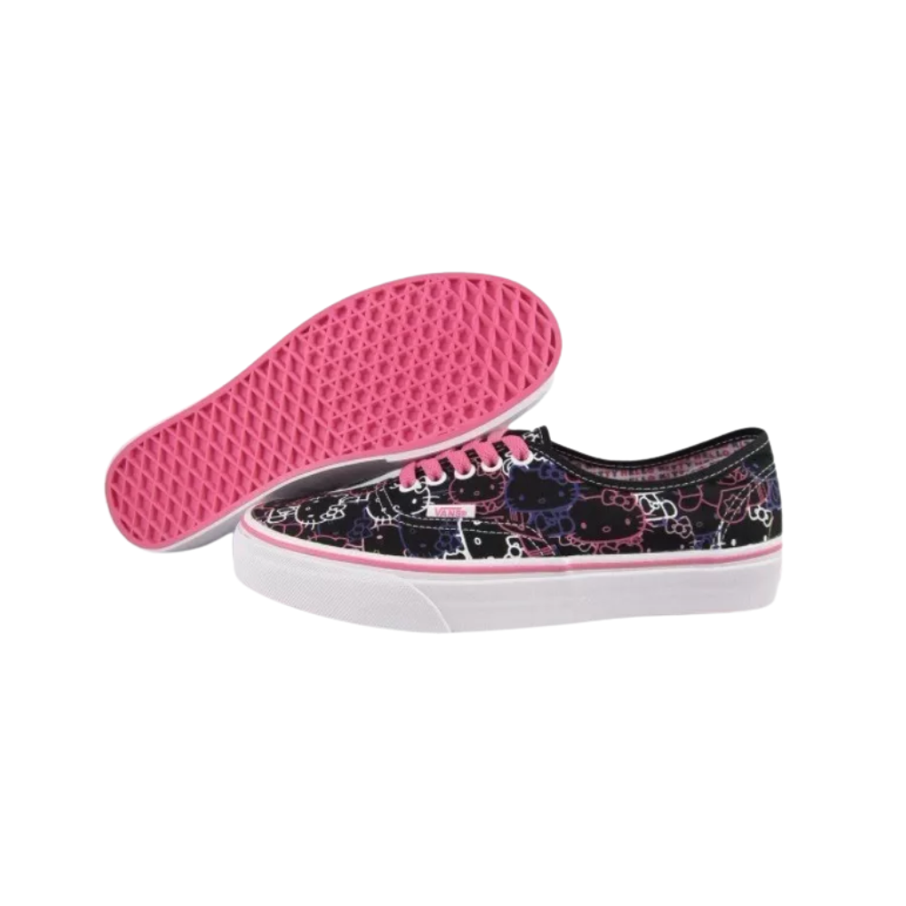 Vans Toddler Hello Kitty Authentic Sneakers 4.5T Black Passion Flower | Cute Girls Skate Shoes