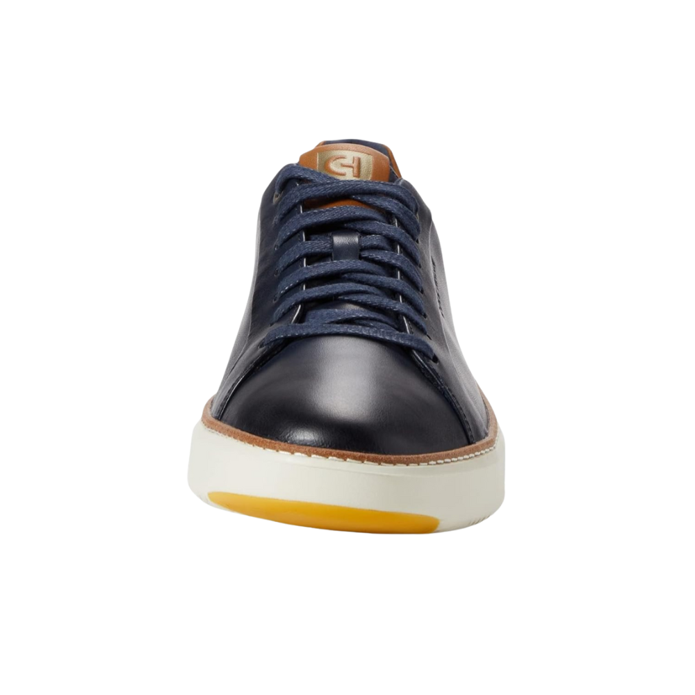 Cole Haan Men's Grandpro TopSpin Sneaker Navy Blazer Leather/British Tan/Ivory, Wide