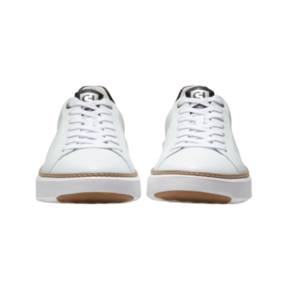 Cole Haan Men’s GrandPrø Topspin Luxurious Lightweight Leather Sneakers – Optic White, Wide