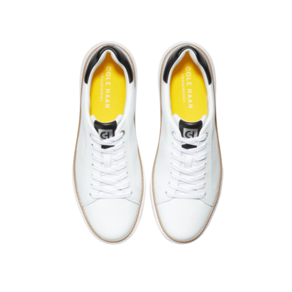 Cole Haan Men’s GrandPrø Topspin Luxurious Lightweight Leather Sneakers – Optic White, Wide
