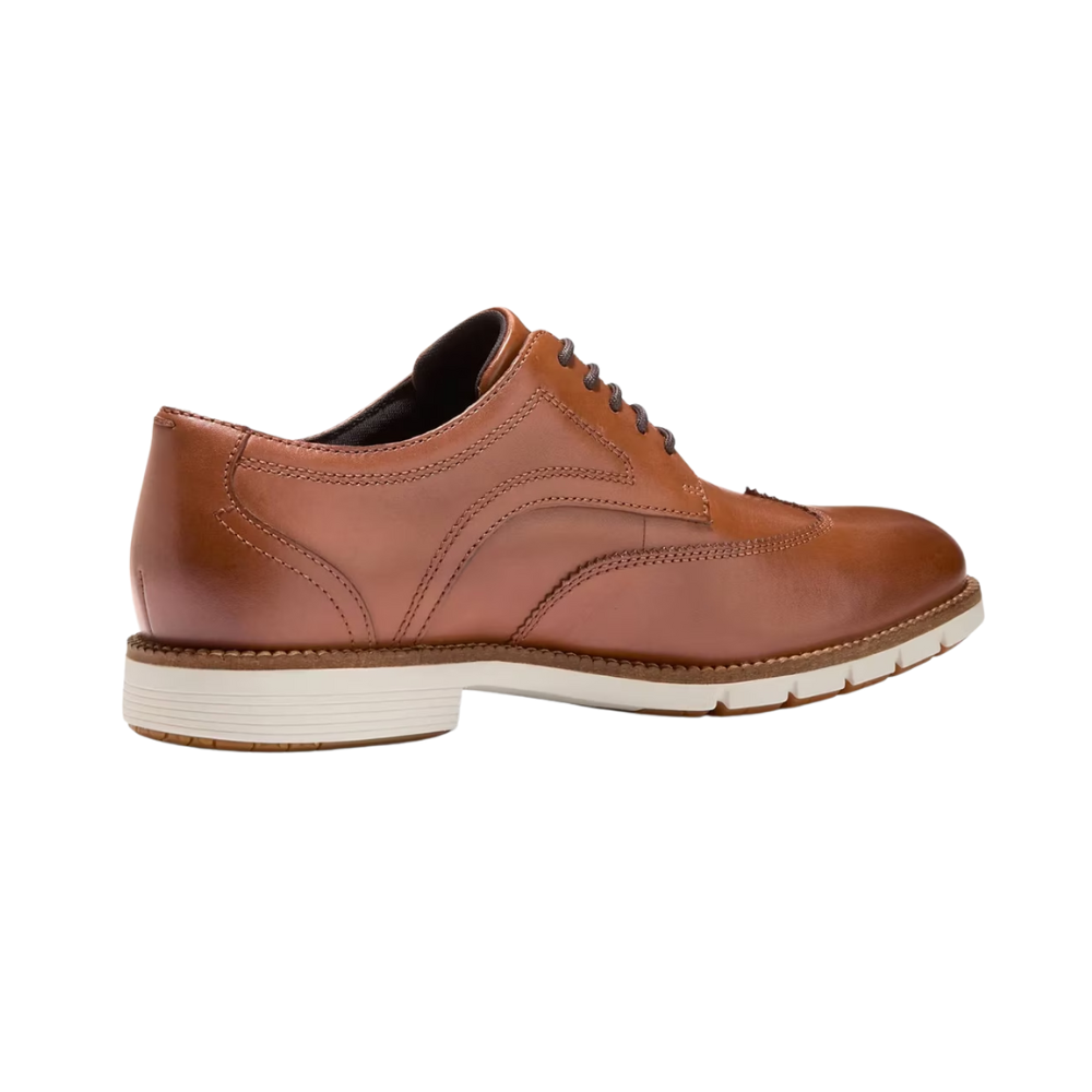 Cole Haan Grand FlexGrand 360 Wingtip Oxford Polished Leather, Lightweight, British Tan/Ivory, Med