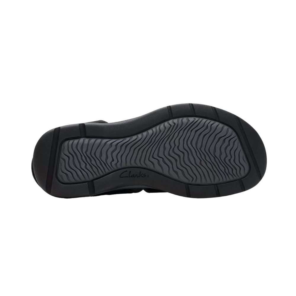 Clarks Men's Saltway Cove Black Leather Sandals CL-26176899