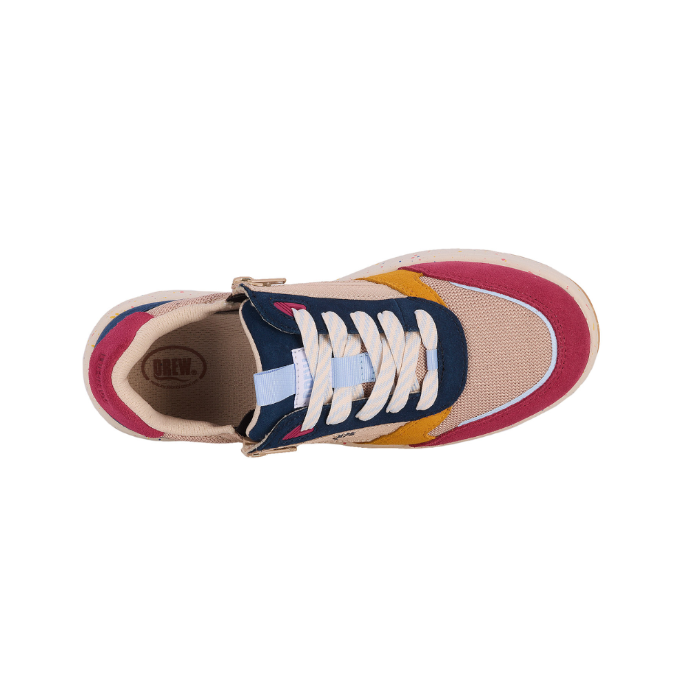 Drew Shoe Women's Orthotic Sneaker Happy - Multi Suede Combo 10839