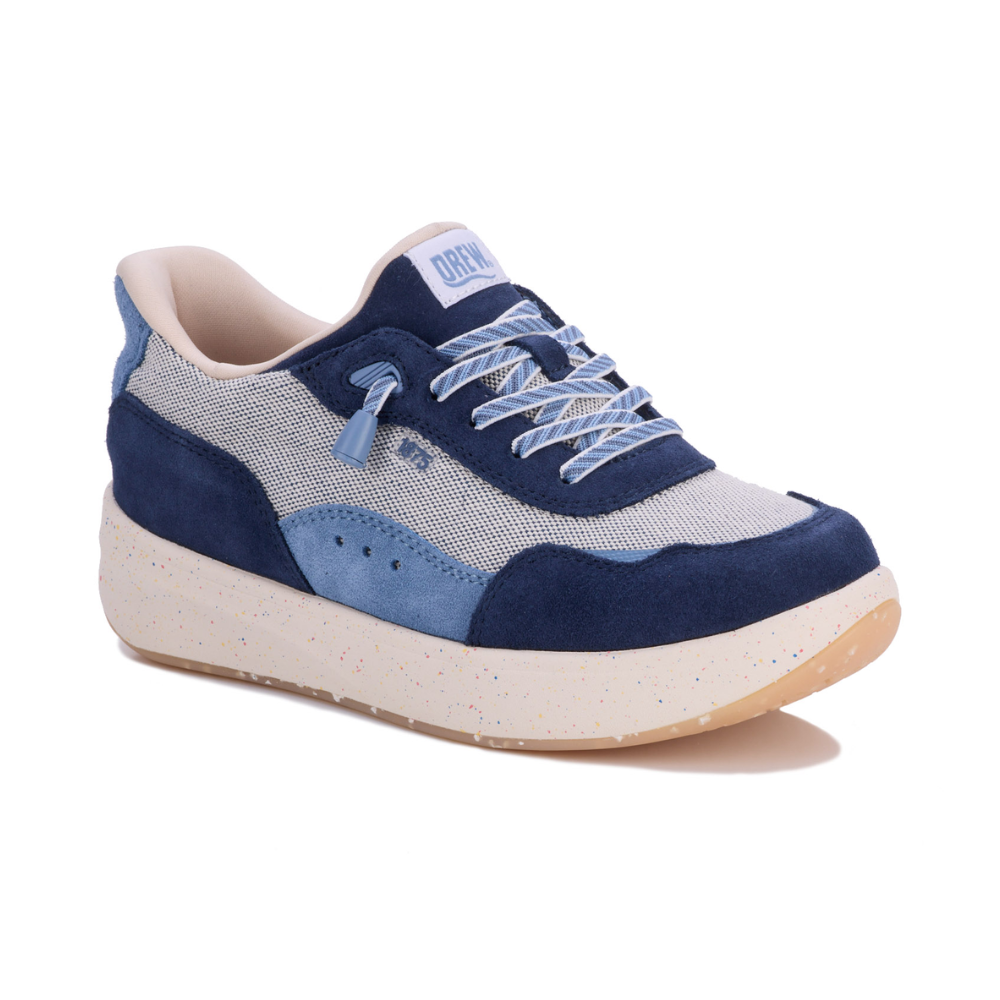 Drew Shoe Women's Orthotic Sneaker – Hobby Navy Suede Combo 10838