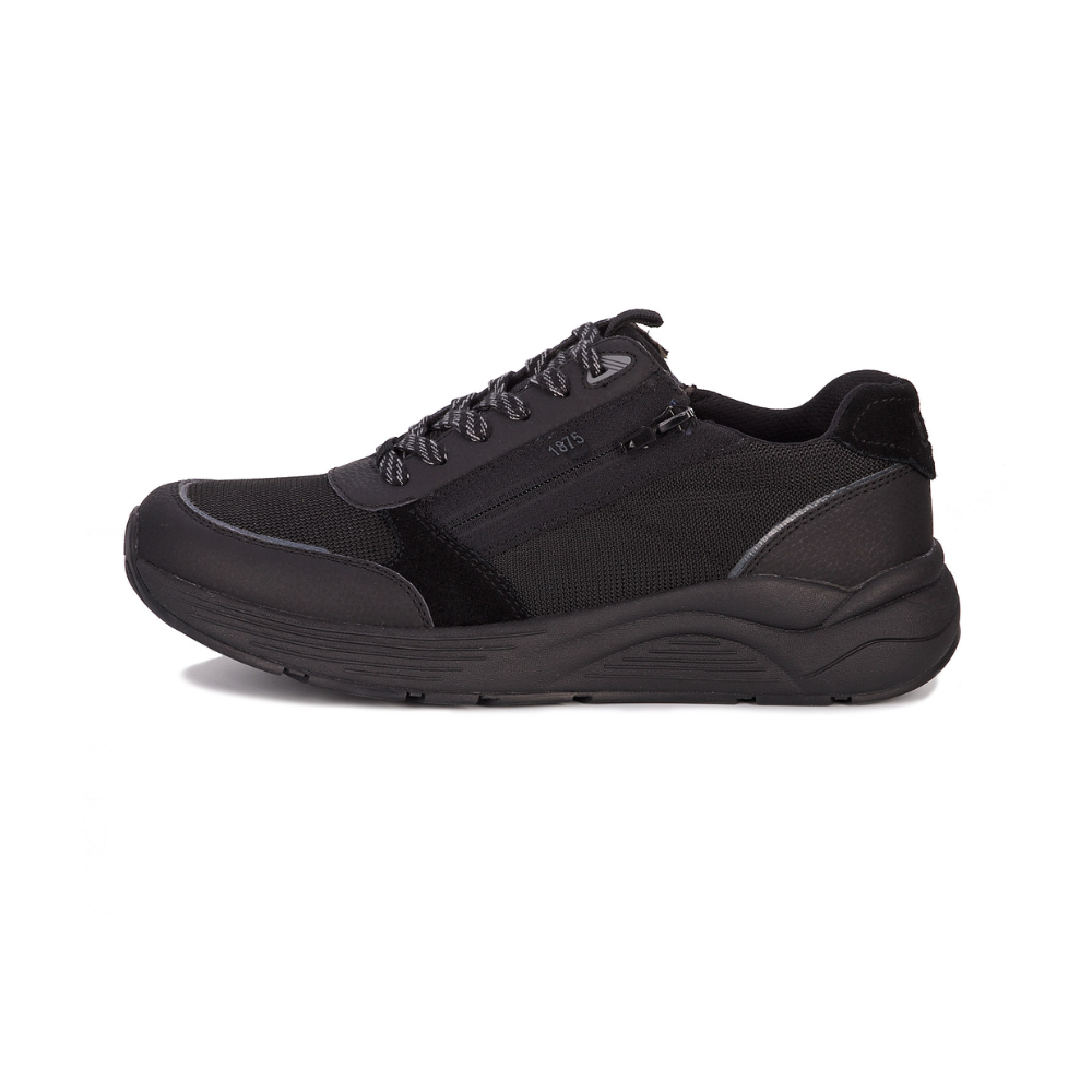 Drew Men’s Miller Orthotic Comfort Sneaker Black Suede Combo 40115