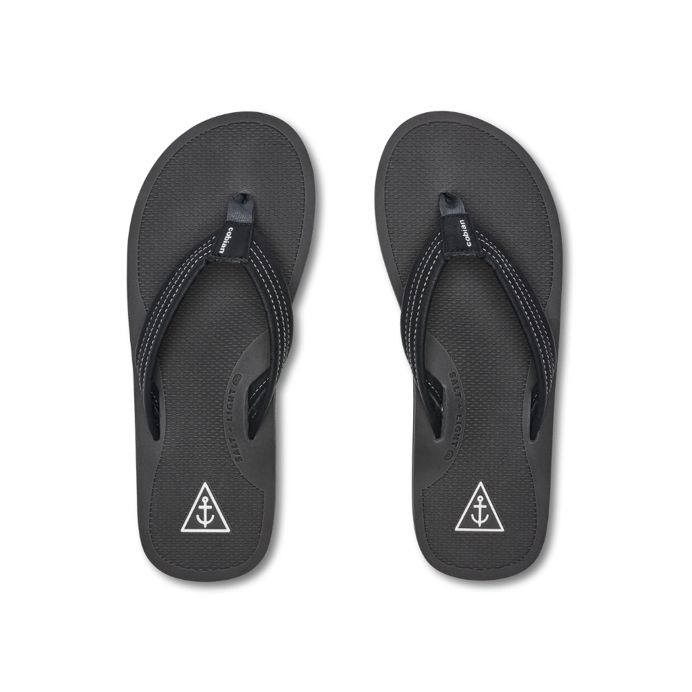 Cobian Anchor Men's Sandals Black Water Friendly Beach Thong Flip Flops
