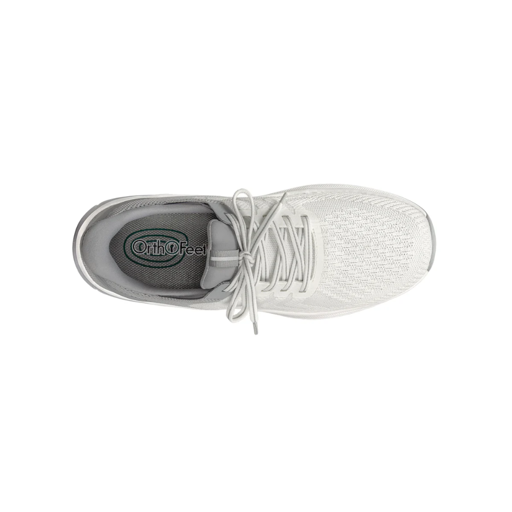 Orthofeet Men’s Tilos Hands‑Free Athletic Sneaker – White 20023M