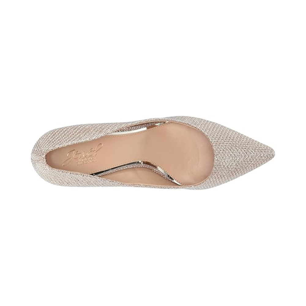 Jewel Badgley Mischka Rudy Pump – Champagne Fabric JW3151