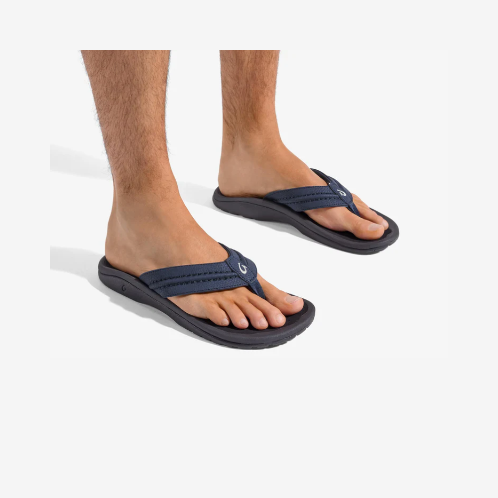 OluKai Hokua Men’s Beach Sandals - Blue Depth/Black 10161-TF40