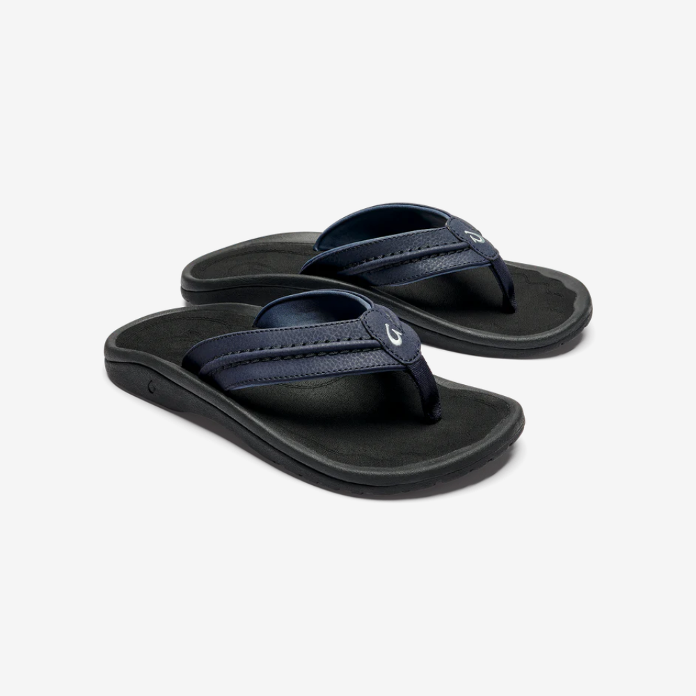 OluKai Hokua Men’s Beach Sandals - Blue Depth/Black 10161-TF40
