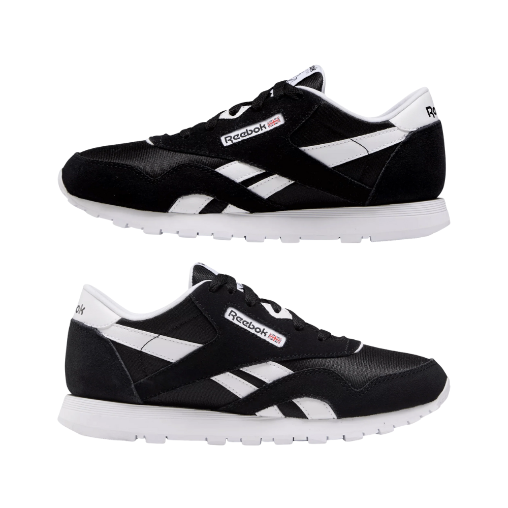 Reebok Kids Classic Nylon Sneakers - Black/Black White FV4441