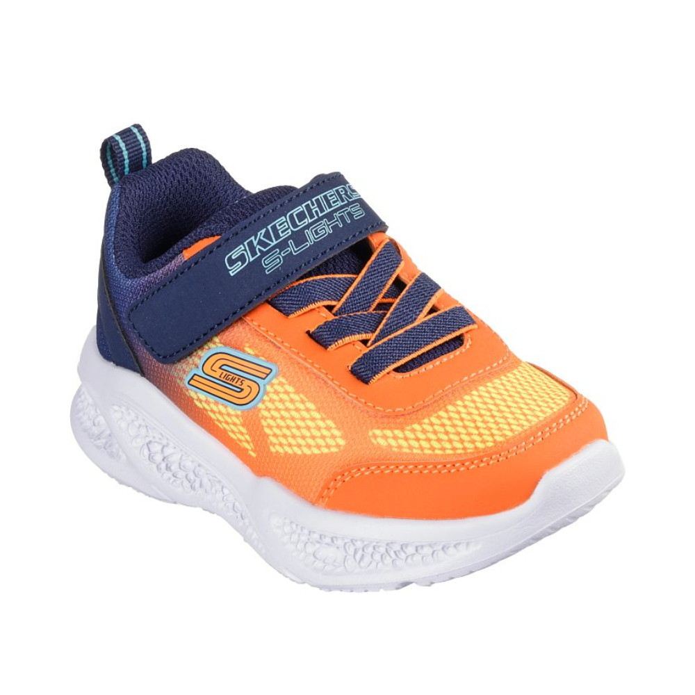 Skechers Boys’ Meteor Lights Krendox Athletic Sneakers - Navy Orange