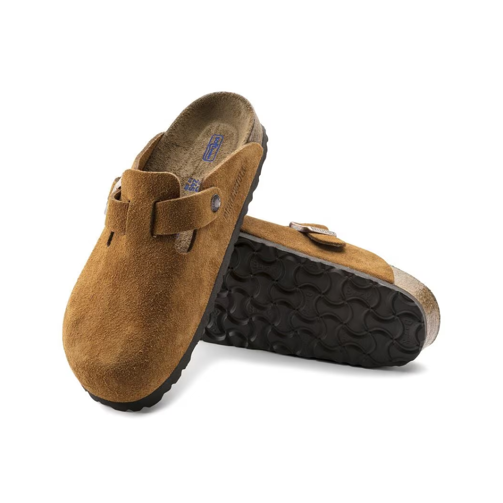 Birkenstock Boston Soft Footbed Unisex Suede Leather Clog Sandals Mink