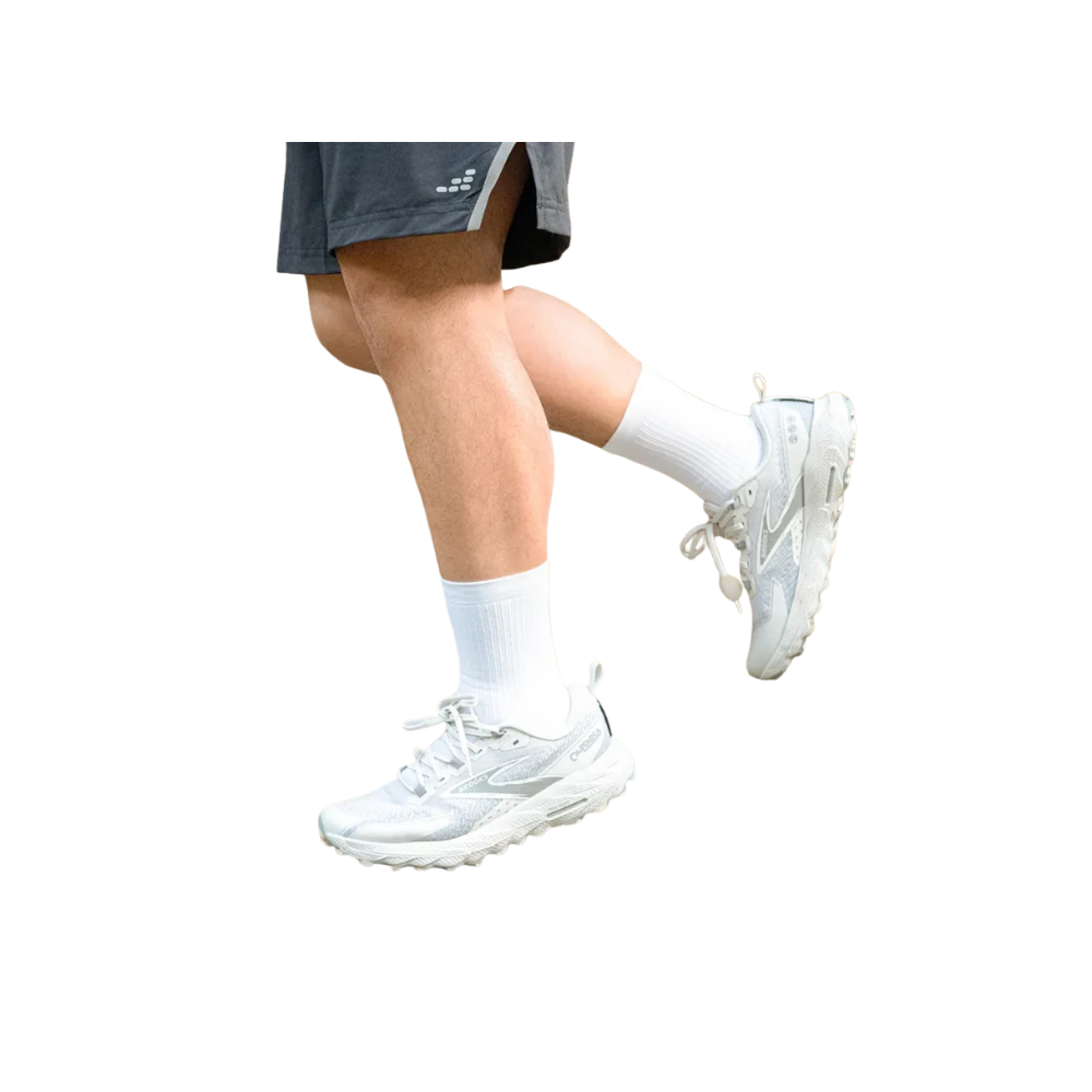 OS1st WC Wicked Comfort Crew Sock-White Mid-Calf