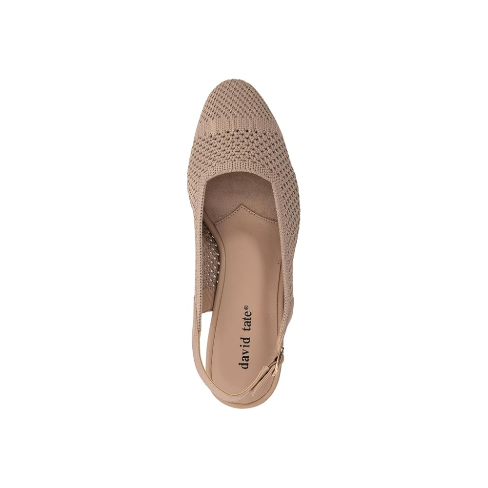 David Tate Women's Glenna Stretched Fabric Slingback Pump - Taupe