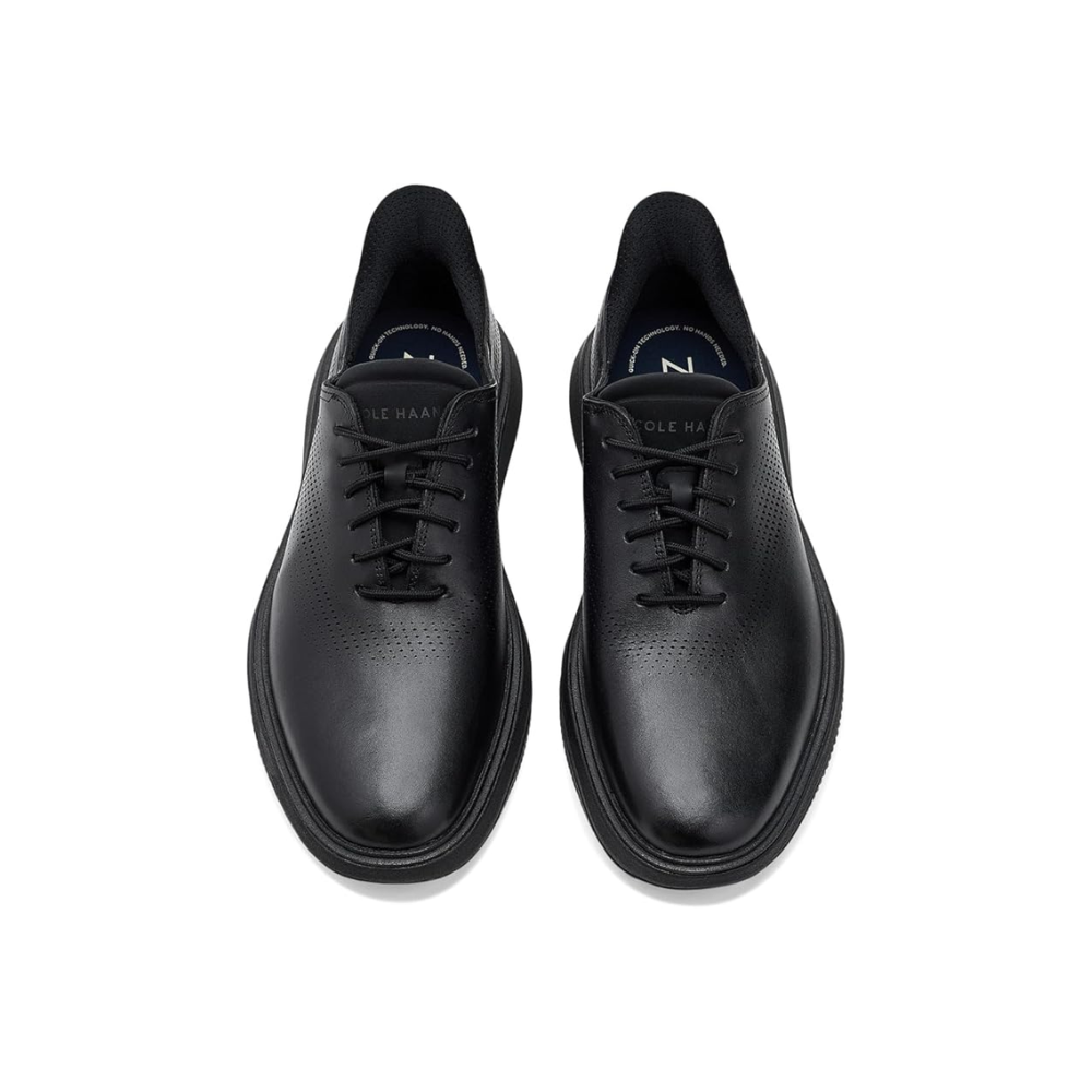 Cole Haan Men's Grand Phaze Laser Quick-On Leather Oxford - Black/Black