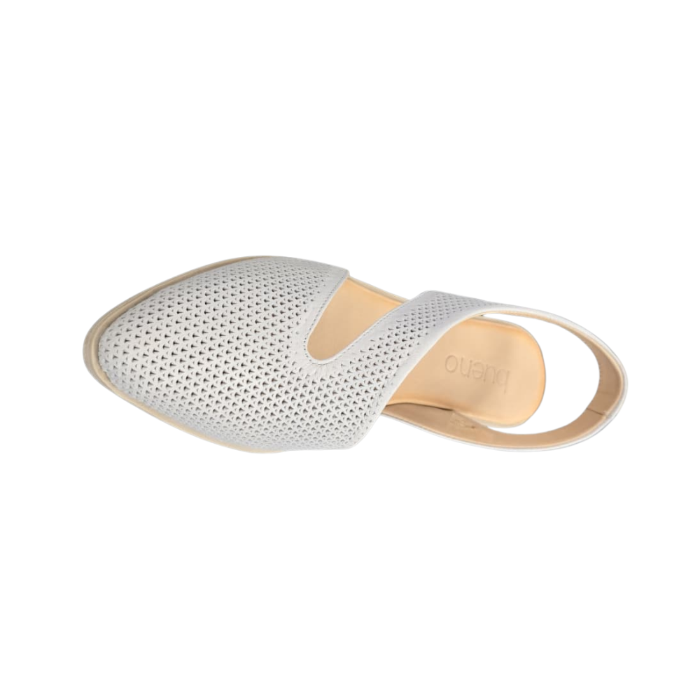 Bueno Bianca Perf Women’s Leather Asymmetrical Flat Shoes Light Gray