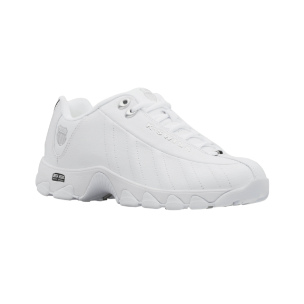 K-Swiss ST329 CMF Men's Extra Wide Sneakers White/Black/Silver 03426-129-XW | Leather, Cushioned, EEE Fit