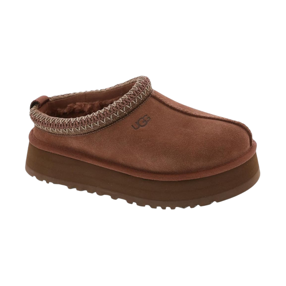 UGG Women's Tazz Slipper – Red Jasper Suede Platform, UGGpure™ Wool Lining, Cozy Indoor/Outdoor Comfort
