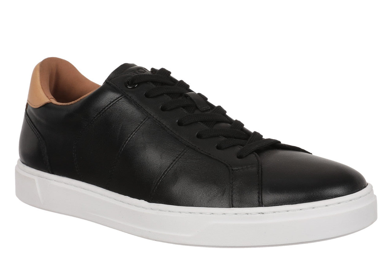 Vionic Lucas II - Men's Casual Comfort Leather Sneaker, Black/Tan Medium