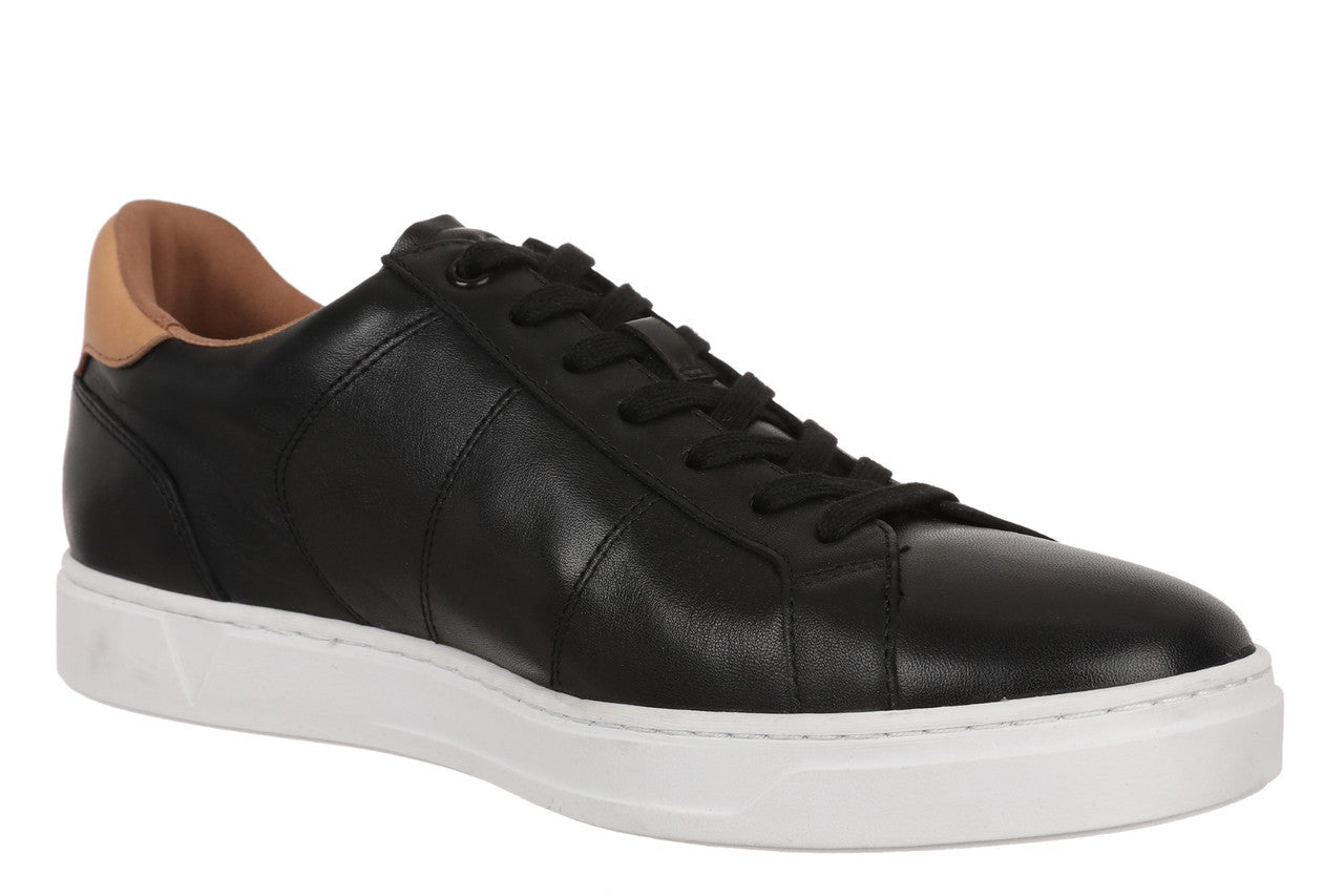 Vionic Lucas II - Men's Casual Comfort Leather Sneaker, Black/Tan Medium
