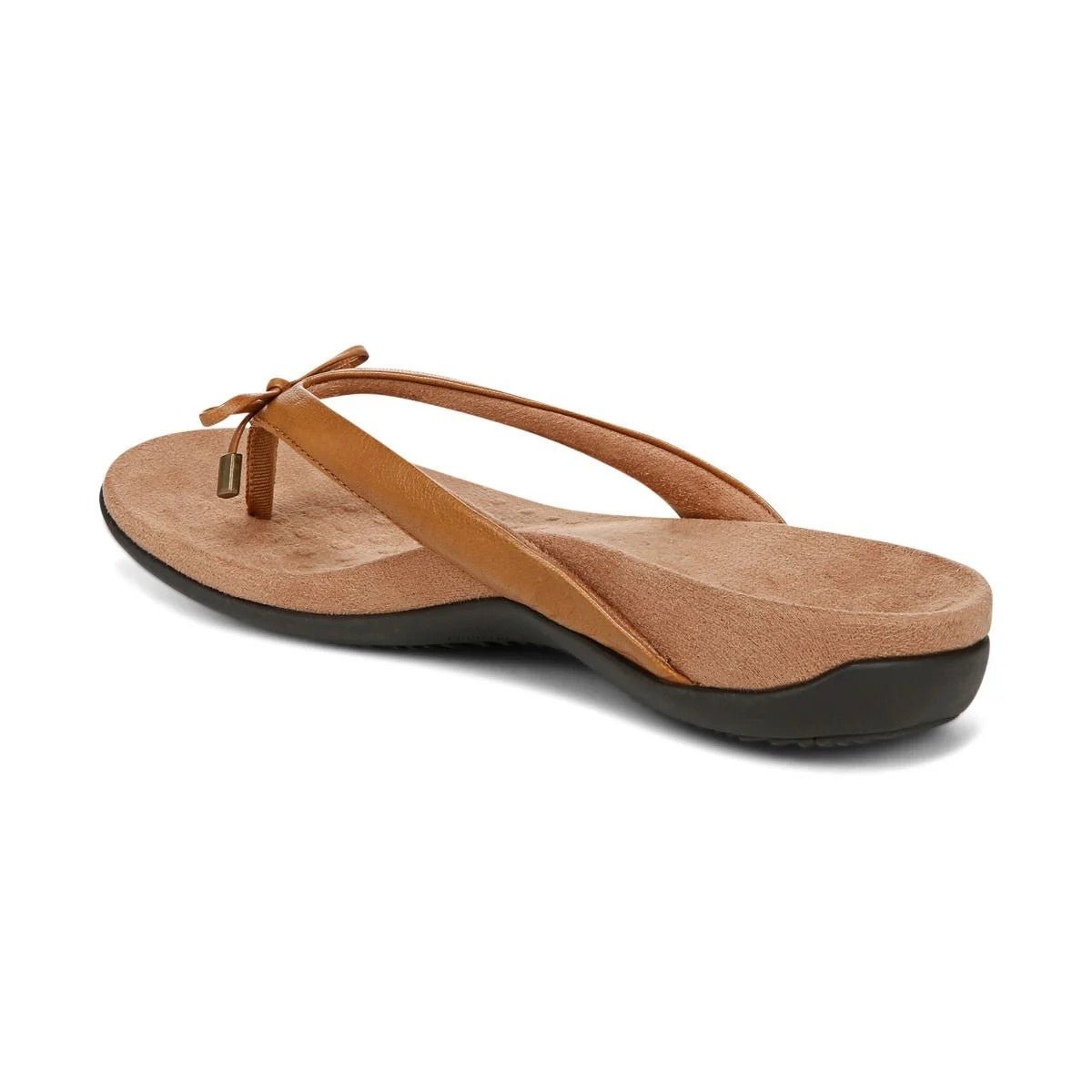 Vionic Women's Bella Toe Post Sandals Light Brown Leather Sandals