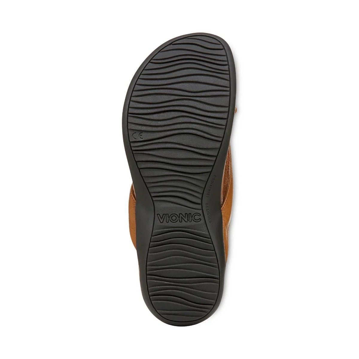 Vionic Women's Bella Toe Post Sandals Light Brown Leather Sandals