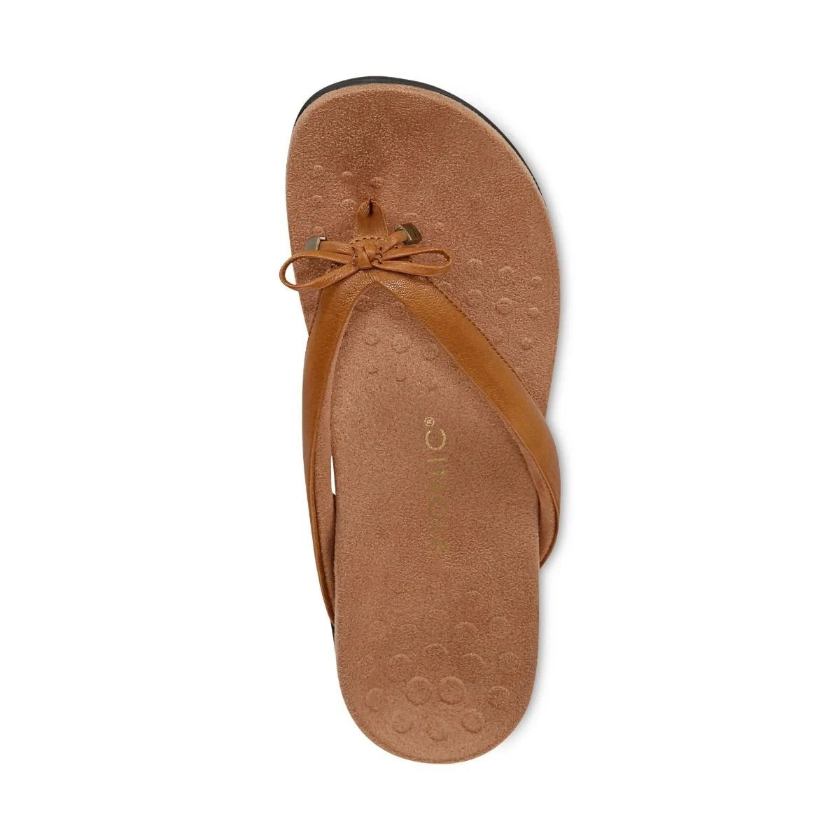 Vionic Women's Bella Toe Post Sandals Light Brown Leather Sandals