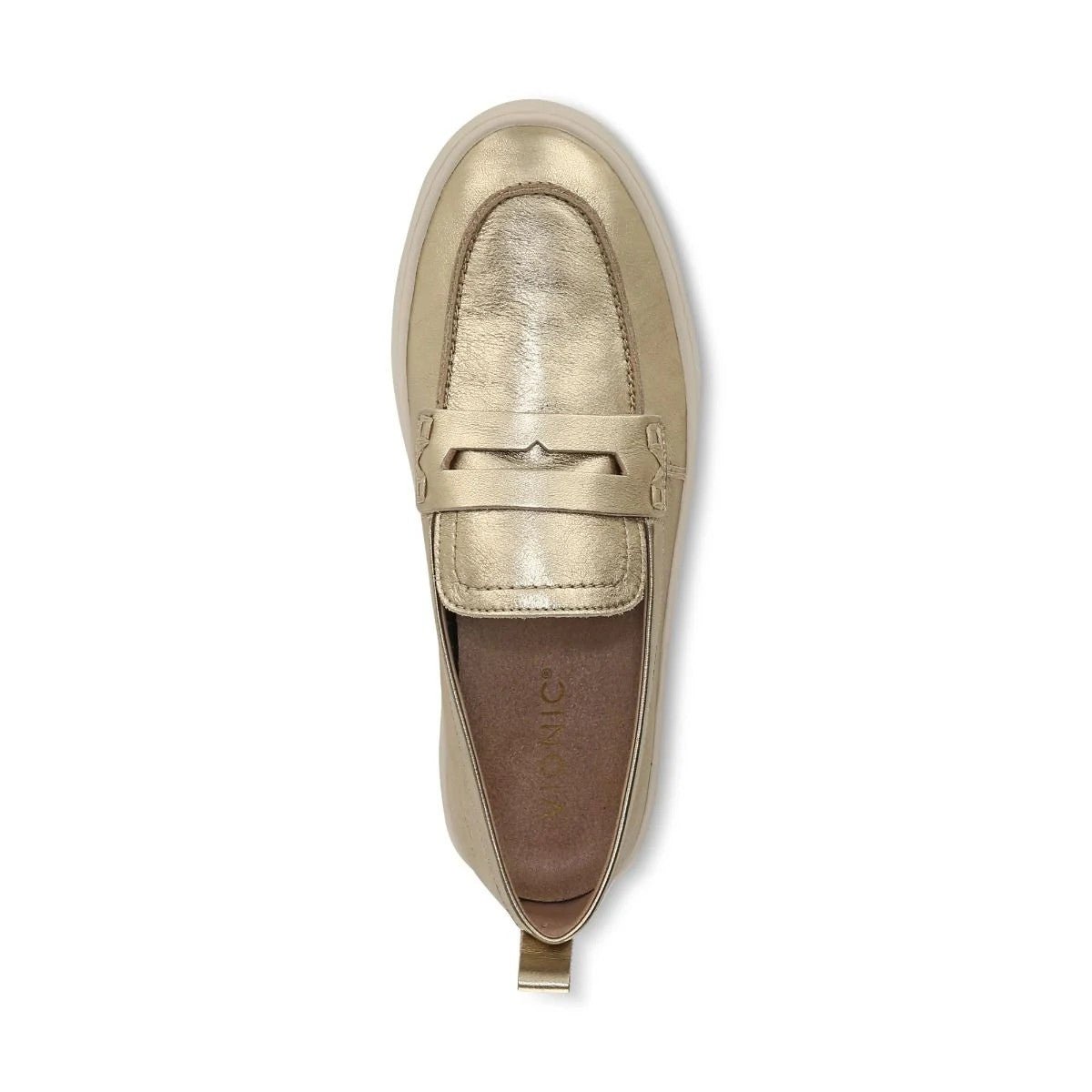 Vionic Women's Uptown Loafer Gold Leather Shoes - 16609L4701