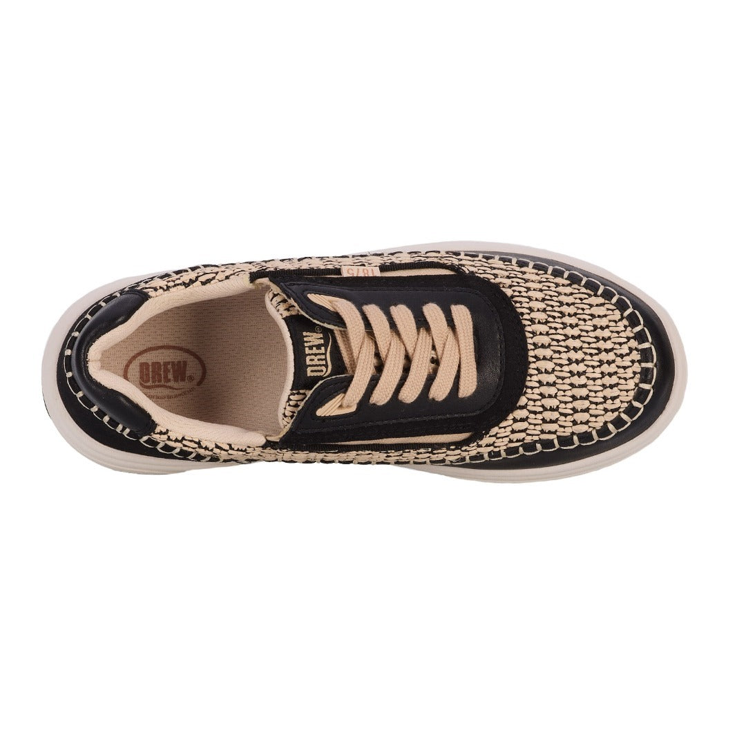Drew Julep Womens Orthotic Sneaker Black Wide Walking Comfort Shoe