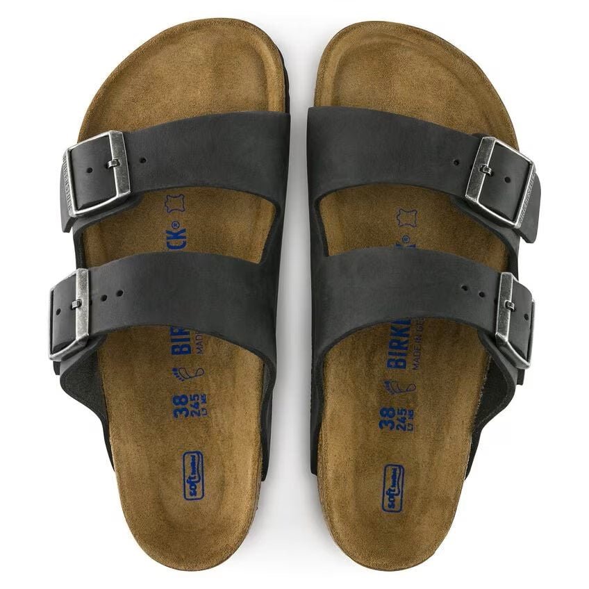 Birkenstock Arizona Soft Footbed Oiled Leather Black Unisex Sandal