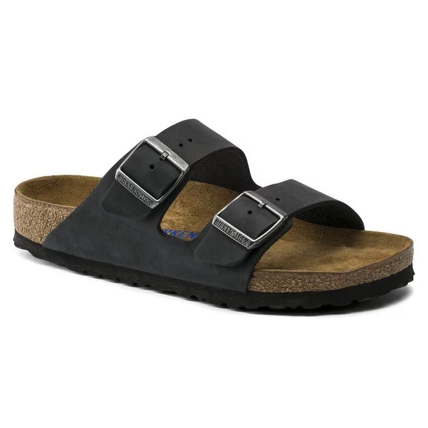 Birkenstock Arizona Soft Footbed Oiled Leather Black Unisex Sandal