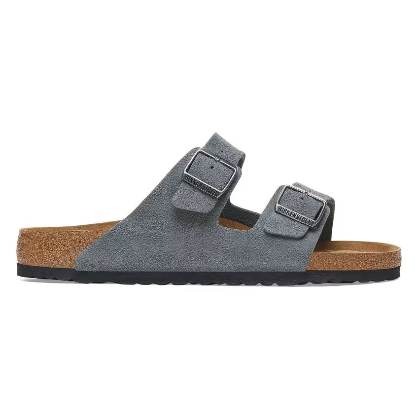 Birkenstock Arizona Soft Footbed Suede Sandal - Basalt Gray 1029790