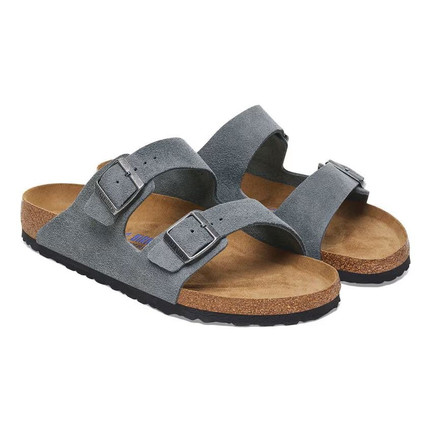 Birkenstock Arizona Soft Footbed Suede Sandal - Basalt Gray 1029790