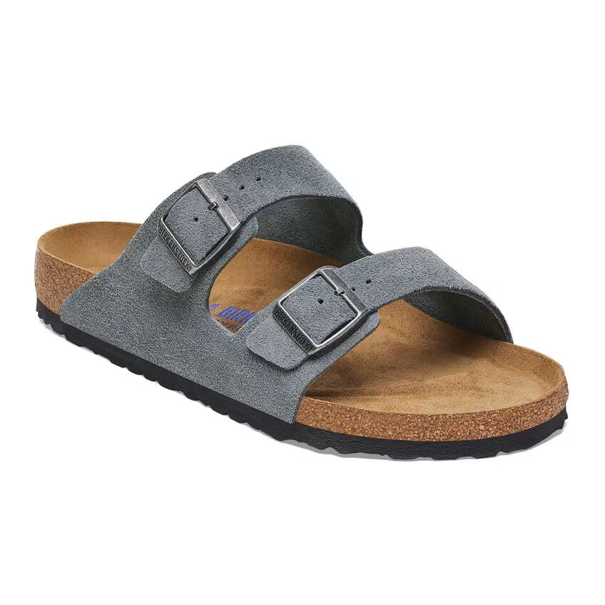 Birkenstock Arizona Soft Footbed Suede Sandal - Basalt Gray 1029790
