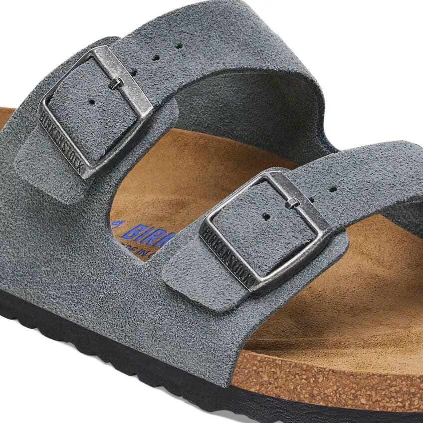Birkenstock Arizona Soft Footbed Suede Sandal - Basalt Gray 1029790