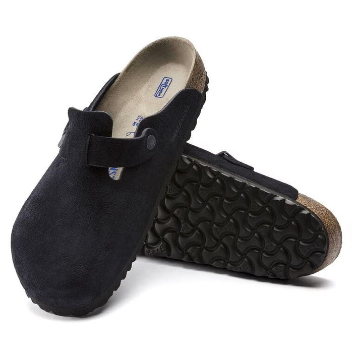 Birkenstock Boston Birko Flor Nubuck Leather Black 1020550 REG/WIDE