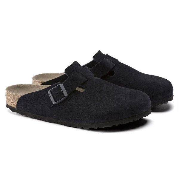 Birkenstock Boston Birko Flor Nubuck Leather Black 1020550 REG/WIDE