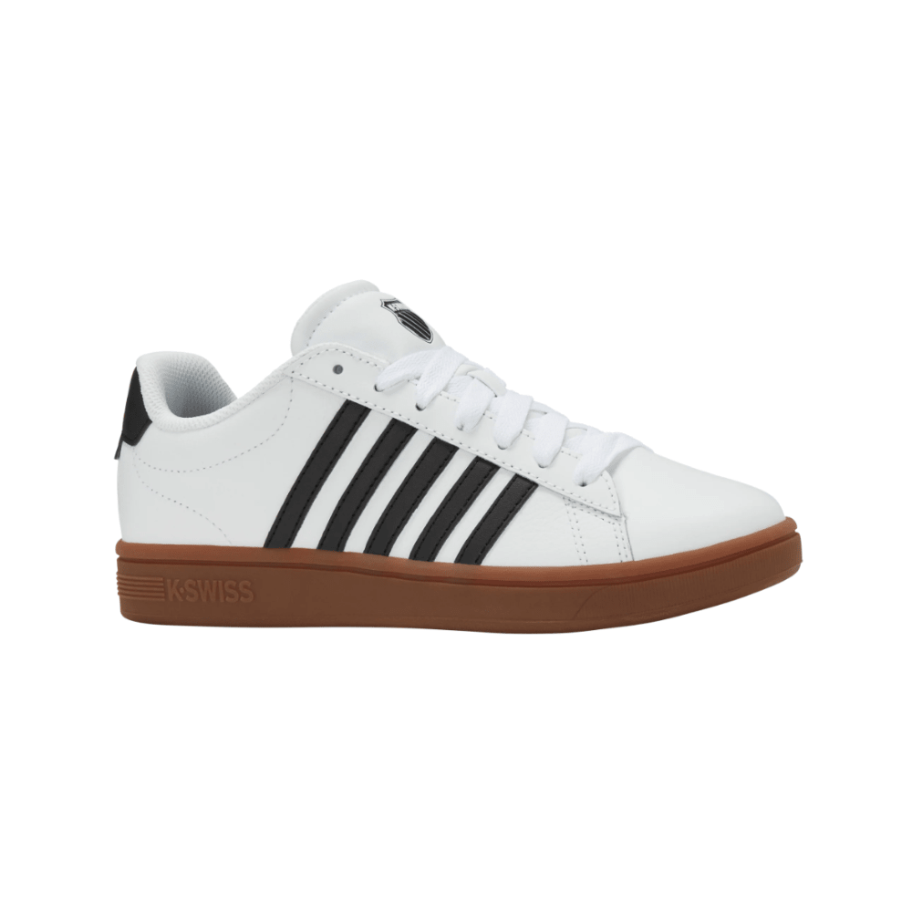 K-Swiss Women's Court Tiebreak II Leather Shoes - WHITE/BLACK/GUM