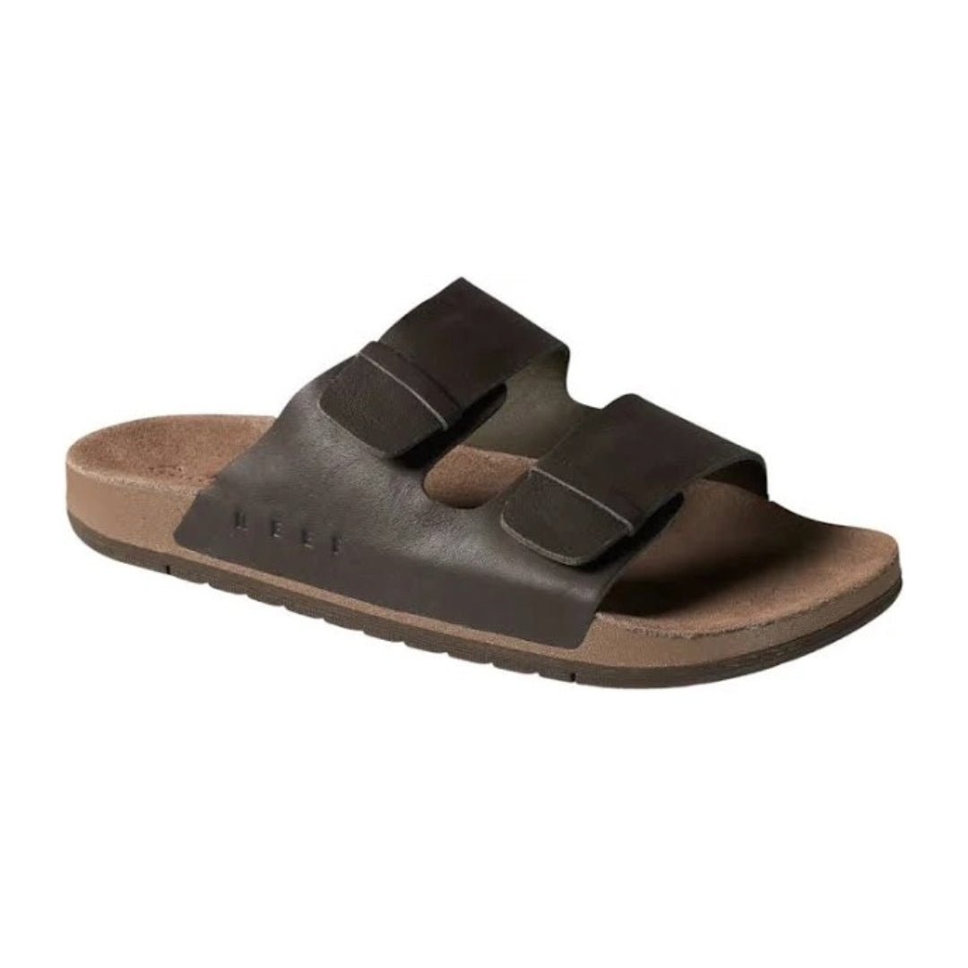Reef Men's Ojai Two Bar Cushioned Footbed Brown Leather Sandal CJ5525