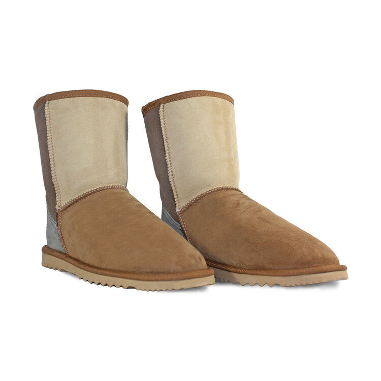 Burlee Sheepskin Boot Mid Tricolor Women – 100% Original Australian-Made, Warm & Stylish, Moisture-Wicking and Breathable
