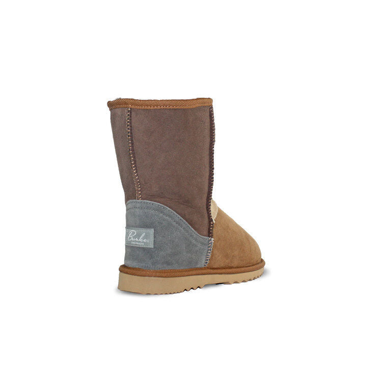 Burlee Sheepskin Boot Mid Tricolor Women – 100% Original Australian-Made, Warm & Stylish, Moisture-Wicking and Breathable