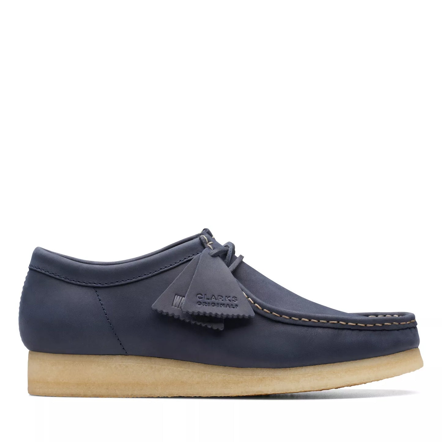 Clarks Wallabee 26174515 Men's Blue Leather Oxfords & Lace Ups Casual Shoes