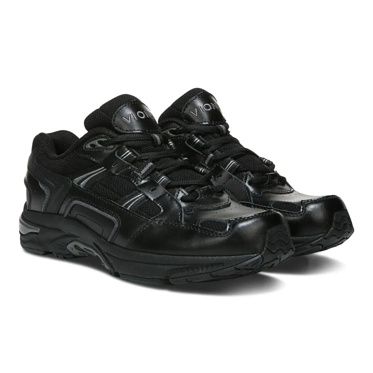 Vionic Walker Women’s Walking Shoes Black Leather | Orthotic Arch Support Comfortable Durable