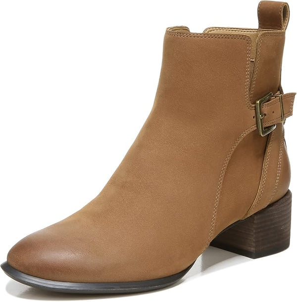 Vionic Women’s Sienna Waterproof Comfort Boot – Toffee Brown Nubuck Ankle Boot with Arch Support & Orthotic Footbed